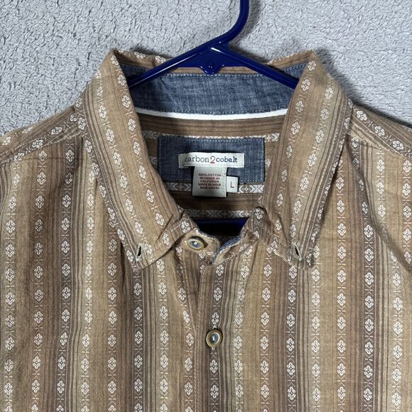 Carbon 2 Cobalt Shirt Button Down Men’s Size L Western Geometric Cowboy Rodeo - Picture 3 of 9